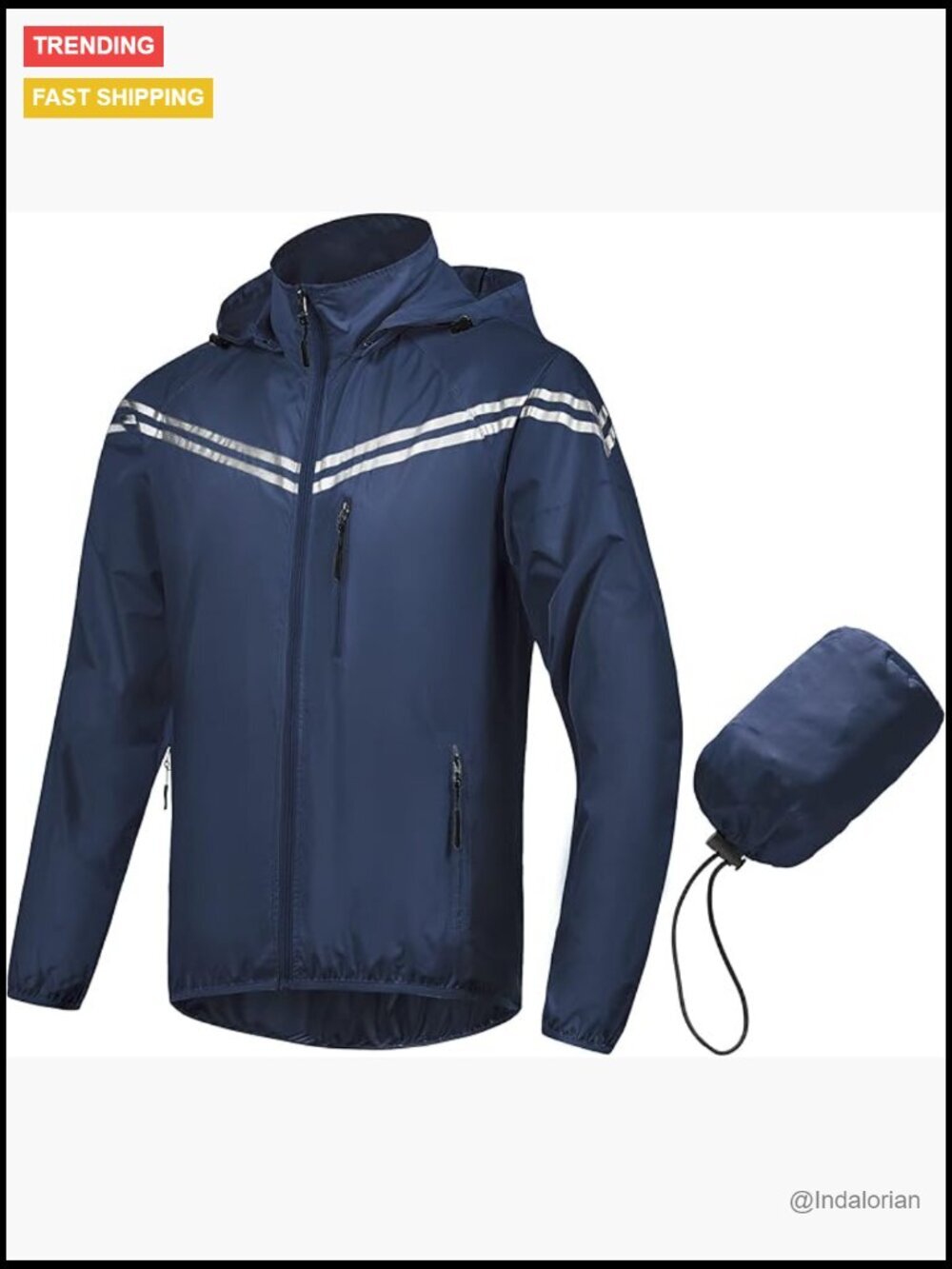 Waterproof Polyester Packable Running Cycling Jacket with Removable Hood